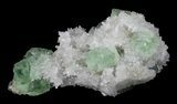 Sea Green  Fluorite on Quartz - China #32496-1